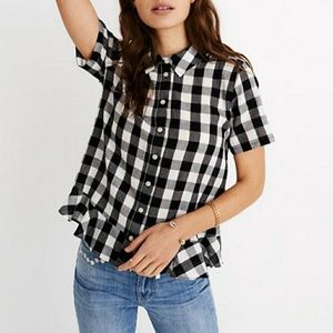MADEWELL peplum button down in gingham